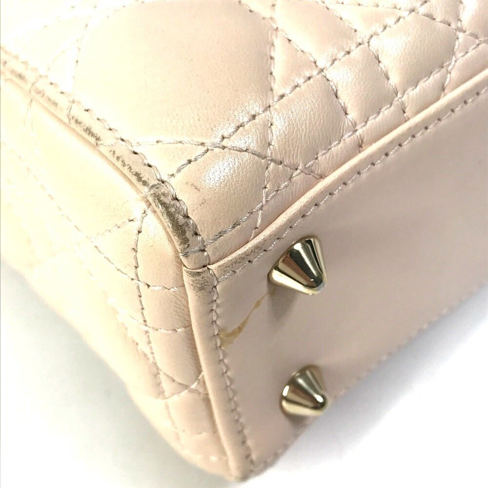 CHRISTIAN DIOR Cream Leather Shoulder Bag - Picture 8 of 16